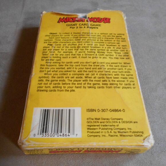 Vintage Mickey Mouse Cartoon Classics Giant Card Game Complete Golden #4864 - Picture 9 of 11